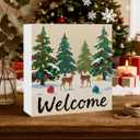 Christmas Decor Signs, Wooden Box Sign Decorative, Christmas Day Decor, Living Room Desktop Decors, Table Decor Art, Inspiring Gift for Friends or Family, 551.2inches (A26)