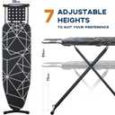 RAINHOL Ironing Board 43x13, Compact Iron Board Full Size with Heavy Duty Iron Rest, Thick Padded Cover, Adjustable Height, Sturdy Lightweight Steel Legs, Black