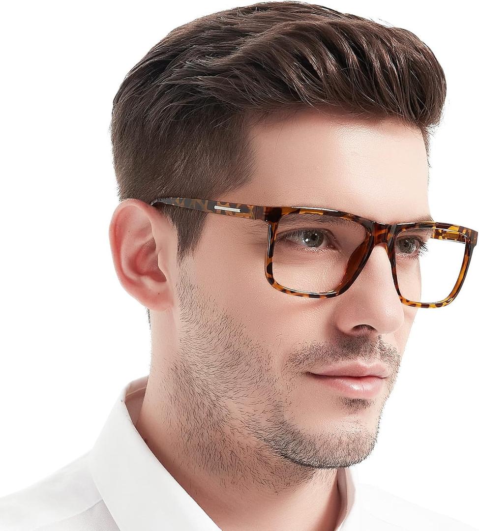 MARE AZZURO Oversized Square Reading Glasses Men Large Readers Big Face 1.00 1.25 1.50 1.75 2.00 2.25 2.50 2.75 3.00 3.50 4.00 5.00 6.00 (Tortoise, 500)
