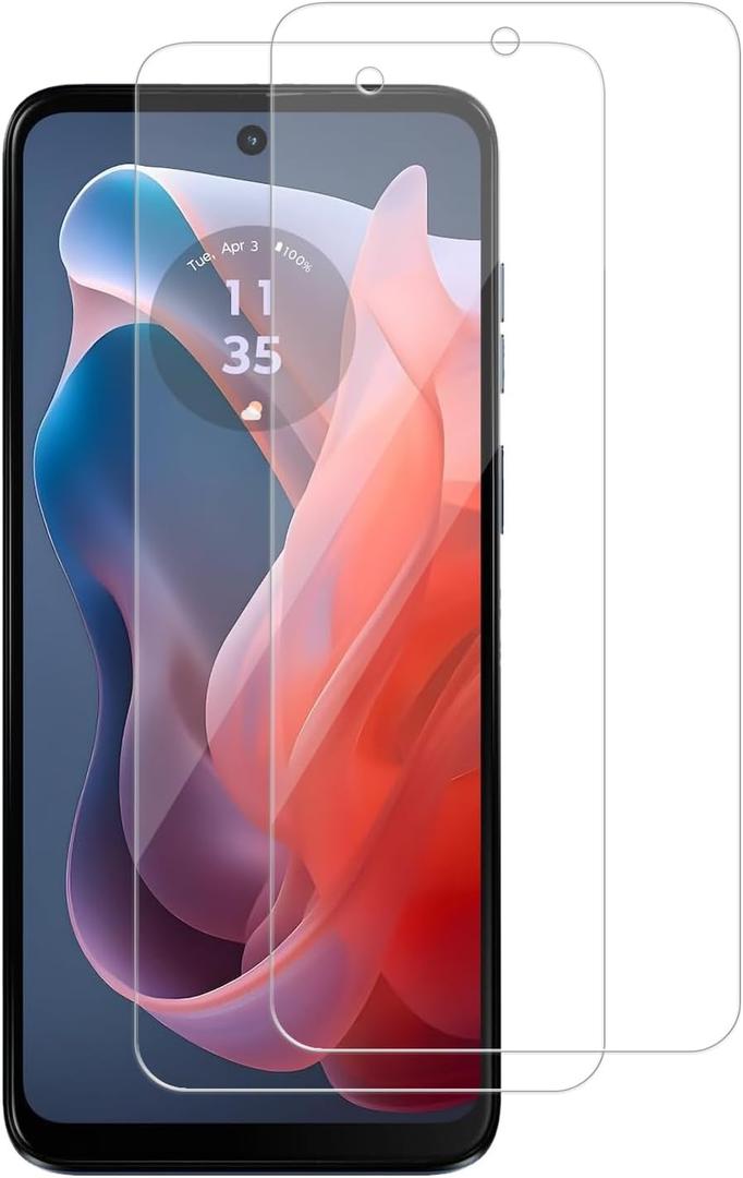 2 Pack for Motorola Moto G Play (2024) Screen Protector, Tempered-Glass, Micro-curved Edges, Case Friendly, Bubble Free, HD Clear, Easy Installation