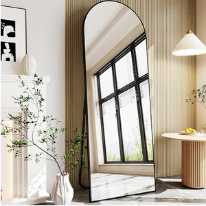 Full Body Mirror,67"x24" Standing Mirror,Nanometre Arched Full Length Mirrors,bedroom mirrors,Full Size Mirrors (Black)