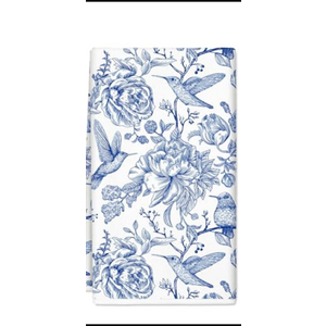 AnyDesign Chinoiserie Floral Kitchen Towels Blue White Flowers Bird Dish Towels 18 x 28 Inch Decorative Hand Drying Tea Towel for Farmhouse Cooking Baking Cleaning Wipes, Set of 1