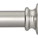 Heavy Duty Curtain Rods 72 to 144 Inches, 1 Inch Silver for Bedroom, Living Room, Patio, Kitchen, Adjustable With Classic Finials, Silver Finishing