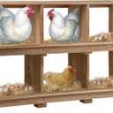 Neoaider Nesting Boxes for Chickens 6 Compartment, Wall-Mounted Wooden Chicken Nesting Box, Ensuring Comfortable Egg Laying, Preventing Egg Falls, Perfect for Backyard and Poultry Farms