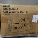 Zakkart SnugCloud Foldable Cat Window Perch - Cordless, Ultra Soft Machine Washable Bed with 4-Sided Bolster, Metal Frame - Window Hammock for Large Cats and Kittens (Cream White, Medium)