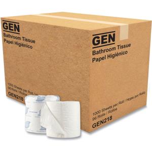 GEN 218 Standard Bath Tissue, 1-Ply, 1000 Sheets (Case of 96 Rolls)