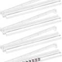 Mahjong Racks with Pushers Set of 4, 18.5'' Clear Plastic American Mahjong Tile Racks, Mah Jongg Accessories Gifts for Mj Enthusiast, 18.5 inches x 3.15 inches