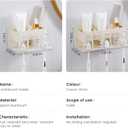 Bathroom Toothbrush Holders, Drill-Free Toothbrush Holder Wall Mounted- Toothbrush & Cup Holder, Tooth Brushing Holder and Bathroom Accessories (Three Holes)