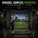 Mobile Golf Simulator Net 10ft Compact Practice Net with Steel Frame & Impact Screen Indoor & Outdoor Golf Training for Backyard, Garage & Home Sim Setup, Style: With Simulator Screen