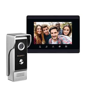 AMOCAM Video Intercom System, 7 Inches Monitor Wired Video Door Phone Doorbell Kits, Indoor Outdoor IR Camera Support Unlock, Monitoring, Dual-Way Intercom for Villa House Office Apartment