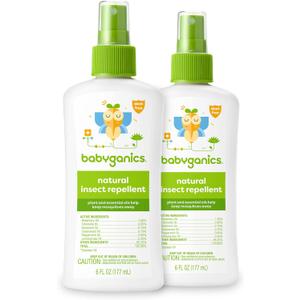 Babyganics Insect Spray, 6oz, 2 pack, Made with Plant and Essential Oils, Packaging May Vary