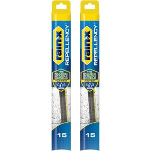 Rain-X 810357 Repellency Water Repellent Wiper Blades, 15" Windshield Wipers (Pack of 2), All Weather Streak-Free for Enhanced Visibility w/Water Repellency Formula