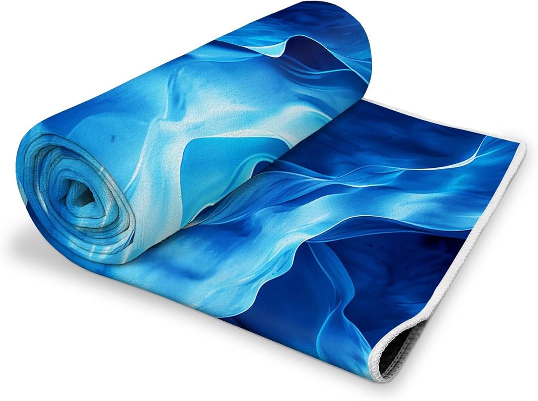 alissgorat Yoga Mat Towel, Hot Yoga Towel High-Definition Pattern, Machine Washable with Ultra-Absorbent Yoga Towels for Hot Yoga Non Slip for Fitness, Exercise, Pilates, 72 x 27 in, Ink Wash