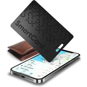 MFi Certified Wallet Tracker Card for Apple Find My, Ultra Slim Rechargeable & IP68 Waterproof Item Finder Locator Tag to Find Lost Wallets, Keys, Luggage (Blue, 1 Pack)