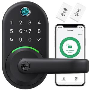Smart Door Handle Lock with Keypad: Yamiry Fingerprint Smart Knob - Keyless Entry Digital Lock for Front Door - Deadbolt with APP - Generate Passcode Remotely - DIY Installation