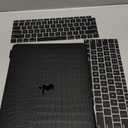 KEROM Compatible with Crocodile MacBook Air 13 inch Case 2021 2020 2019 2018 M1 A2337 A2179 A1932, Textured Elegant Luxury Alligator Skin Snakeskin PU Leather Hard Shell & Keyboard Cover, Black