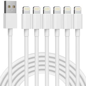 Pack of 4 iPhone Charger 6Pack(3/3/6/6/6/10 FT) Original [MFi Certified] Fast Charging Lightning Cable iPhone Charger Cord Compatible with iPhone 14 13 12 11 Pro Max XS MAX XR XS X 8 7 6 Plus