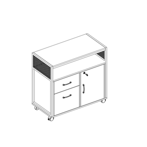 Lateral File Cabinet, Walnut + Black