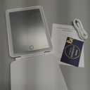 FUNTOUCH Rechargeable Travel Makeup Mirror with 72 Led Lights, Portable Lighted Beauty Mirror, 3 Color Lighting, Dimmable Touch Screen, Tabletop LED Folding Cosmetic Vanity Mirror (White)