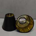 Aspen Creative 32210-2, Hardback Empire Transitional Clip-On Chandelier Shade, Black w/Gold inside, Washi Paper, 3" Top x 6" Bottom x 5" Slant, Set Of 2