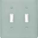 Light Switch Cover Metal Wall Plate Ash Gray,Glossy Finish,Unbreakable Zinc Alloy,2-Gang 5''x4.5'' (Gray, Double Toggle)