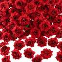 Syhood 100 Pieces 1.77" Red Artificial Roses Head Bulk Small Silk Fake Rose Buds for Decoration, DIY Crafts, Wedding Centerpieces Bridal Shower Party Home Garland Decor