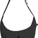 Travel Purse - Crescent Crossbody Sling Bag for Women - Cross Body Hobo HandBag Tote Shoulder Handbag (Black)