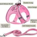 BOOMIBOO Dog Harness with Leash Set, No Pull Adjustable Reflective Step-in Puppy Pet Vest Harnesses for Small Medium Large Dogs and Cats,Pink M