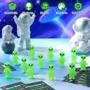 2 x CroBlissful Mini Alien Figures Glow in The Dark Small Little Tiny Aliens Figurine to Hide and Seek for Space Party Favor Prank Rubber Toys Bulk Gifts Goodie Bag Fillers Cake Topper (UFO, 60 Pcs)