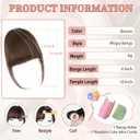 EINAEY Bangs Hair Clip - Brown Clip in Bangs Real Human Hair, Fake Bangs Fringe with Temples Wispy Bangs Hair Extensions for Women Daily Wear