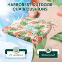 HARBOREST Outdoor Chair Cushions Set of 4, Water Resistant Patio Chair Cushions with Ties, Outdoor Seat Cushions for Patio Furniture, 17"x16"x2", Flamingo