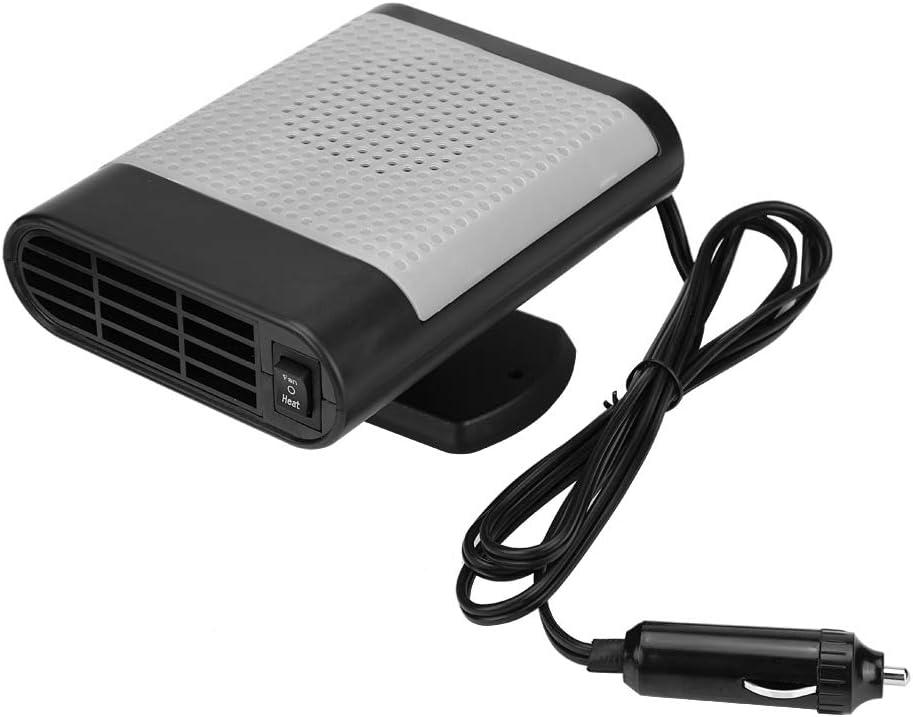 Window Demister, 12V Car Portable Electric Window Heater Heating Dryer Windshield Fan Defroster Demister (Grey)