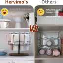 Water Bottle Organizer for Stanley 40 oz Tumbler with Handle, Rotatable Stanley Cup Organizer Holder, Kitchen Organizers and Storage for Cabinet with Non-Slip Pad, Black (Large)