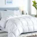 ROYALE LINENS Comforter - Full Size Duvet Insert - All Season Soft Quilted Comforters with 8 Corner Tabs - Down Alternative Bedding Comforter - Box Stitched Duvet Insert (White, Full 82"x86")