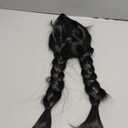 Black Braided Wig With Bangs Long Braid Wig Cosplay Halloween Costume Wigs For Women