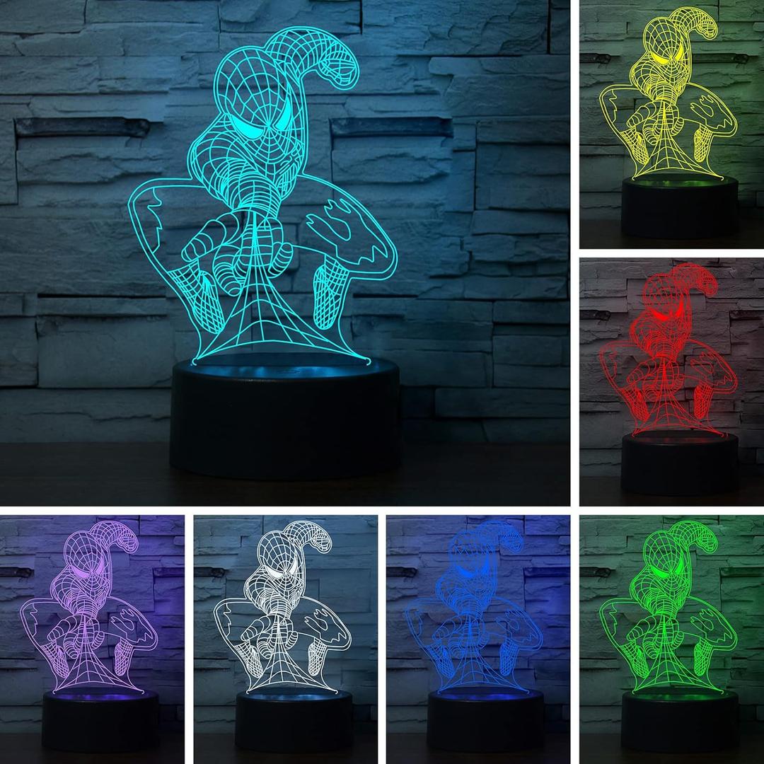3D Illusion LED Night Light,Visual Creative 7 Colors Gradual Changing Touch Switch USB Table Lamp for Holiday Gifts or Home Decorations