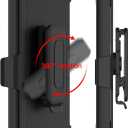 for Samsung Galaxy A03S Phone Case with Tempered Glass Screen Protector, [Holster Series] Belt Clip Hard Tough Full Heavy Duty Rugged Military Shockproof Armor Cell Phone Cover (Black)