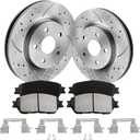 Front Brake Kit, Brake Rotors and Brake Pads Compatible with 2004-2010 Toyota Sienna, 2005-2006 Toyota Camry (SE XLE V6 Models ONLY) 296mm(11.7in)|31314 & D906-7785|Front Brake Rotors