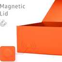 LIFELUM Christmas Gift Boxes 13.85 x 8.35 x 4.45 inch 5 Pack Gift Boxes with Lids Contains Card, Ribbon, Shredded Paper Filler (Orange)