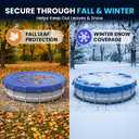 24' Round Heavy Duty Winter Pool Cover for Above Ground Pool, Extra Thick & Durable Above-Ground Pool Cover, Tear Resistant, Reinforced Edges, Easy Install, All-Season Use