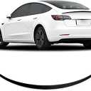 Rongxu auto Spoiler Fit for Tesla Model 3 2017-2023, ABS Material OEM Original Rear Spoiler Wing Rear Trunk Lip, Matte Black Sporty Appearance Tesla Model 3 Accessories