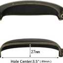 6-Pack 3 1/2" Hole spacing Antique Bronze Vintage Farmhouse Style Pulls Cup Pull Handles Knobs Shell Ear-Like Handle Knobs for Cabinet Dresser Drawer Bin 3.5 inch 89mm (6, Antique Bronze)