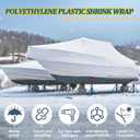 17' X 26.3' Boat Shrink Wrap Polyethylene Plastic Boat Wrap for Winter -7 Mil Boat Shrink Film for Use with Heat Gun, UV Resistance Industrial Shrink Wrap for Protection and Storage, White