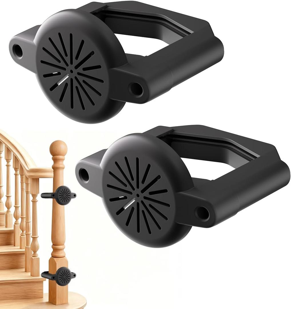 No Drill Baby Gate Banister Adapter, Upgraded Mounting Kit for Stairway, Fits Round & Square Posts 1.5"3.5", for Most Baby & Dog Gates, No Holes in Your Posts, Black