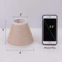 Wellmet Small Lamp Shade,ONLY for Candle Bulbs,Clip-on Drum Lamp Shades,Set of 6, 3" X 6" X 5", Linen