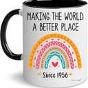 Vivulla68 70th Birthday Gifts For Women Men, Gift For 70 Year Old Women, 1956 Birthday Gifts For Woman, Gift Ideas For 70 Year Old Woman, 1956 Birthday Mug, 70th Bday Coffee Cup 11Oz