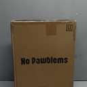 No Pawblems Dog Gate with Small Pet Door, 16"-42.7" Adjustable Metal Short Dog Gate to Step Over, 16.5" Tall Small Pet Gate with 3 Extension Kits, Pressure Mounted Gate for Doorways & Stairs, White