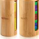 2Pack Mason Jar Lid Organizer, Bamboo Stackable Steady Mason Jar Lid Storage Suitable for Mason/Canning/Bamboo Lids(WIDE/REGULAR), Fit Perfectly