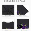 Halloween Shirts for Women Vintage Poster T-Shirt Graphic Printed Letters Casual Short Sleeve Top Tees (Medium, Darkgery1)