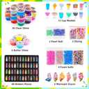 116pcs Large Package Slime Party Favors Kit, Boys and Girls 4-12 Relieve Stress Gift with Butter Clear Slime Clear Mix ins, Mermaid Charm Etc. Perfect Birthday DIY Toy for Kids 6-10
